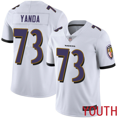 Baltimore Ravens Limited White Youth Marshal Yanda Road Jersey NFL Football #73 Vapor Untouchable
